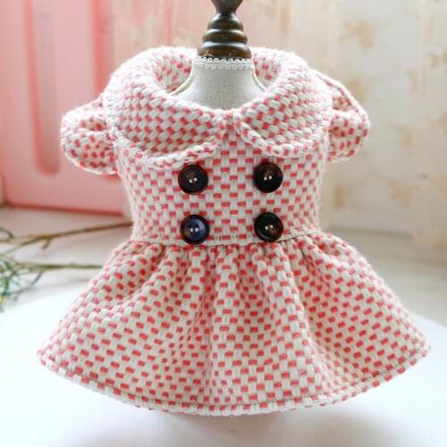 Winter Dog Cat Doll Collar Dress Clothes Fashion Warm Pink Green Chihuahua Princess Skirt for Small Large Dogs Cats Pet Costumes