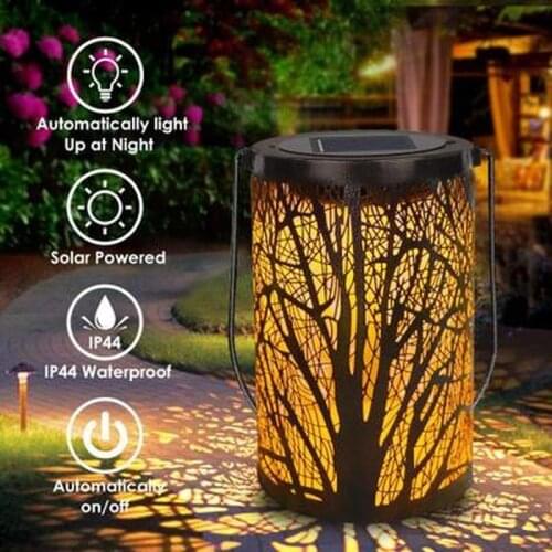 1pcs Outdoor Lighting Solar Power LED Hanging Garden Yard Lawn Decoration Lamp Tree Branch Pattern Lights for Patio Outside Tabl
