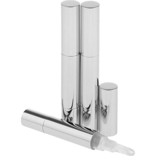 3 Pack 5 ml Twist Pens Empty Lip Gloss Pen with Silicone Brush Tip, Cosmetic Ance Oil Container Concealer Liquid Tube Aluminum