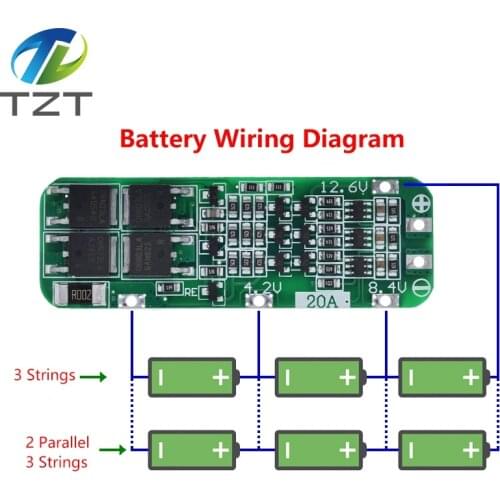 3S 20A Li-ion Lithium Battery 18650 Charger PCB BMS Protection Board 12.6V Cell 59x20x3.4mm Module