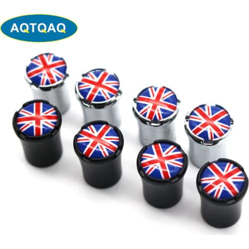 4 Pcs/Set Zinc Alloy England National Flag Tire Valve Stem Cap Tire Wheel Stem Air Valve Caps for Auto Cars