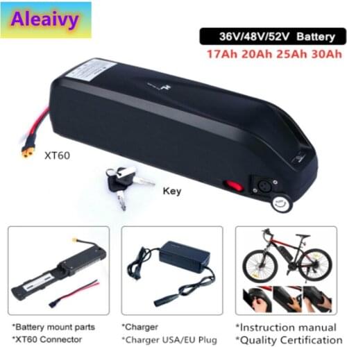 EBike Battery 36V 48V 17Ah 20Ah 52V 20Ah with Genuine 18650 Cell for Bafang Voilamart CSC 1500W 1000W 750W 500W Motor + Charger