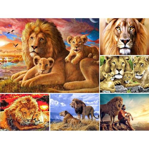 DIY 5D Diamond Painting Full Square Lion King Series Cross Stitch Diamond Embroidery Animals Mosaic Rhinestones Home Decor Gift