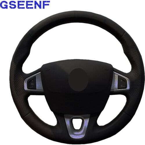Car Accessories Steering Wheel Cover For Renault Megane 3 2009-2014 Fluence ZE 2009-2016 Scenic 2010-2015 Soft Genuine Leather