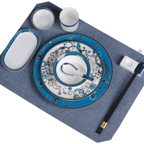 European Western Bone China Chinese Dish Set Model Room Hotel Tableware Domestic