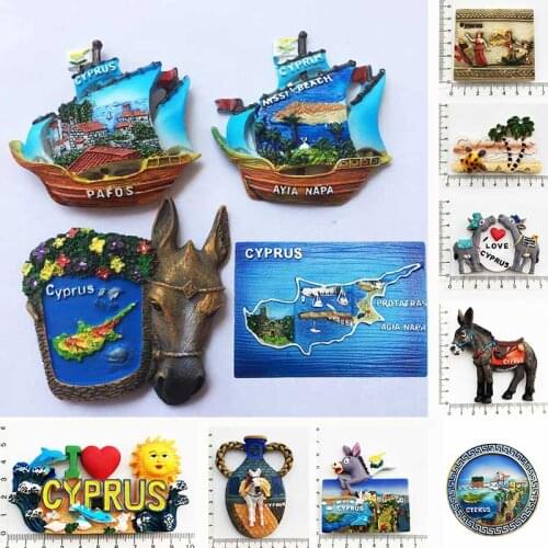 Cyprus Fridge Magnets Tourist Souvenir Mediterranean Refrigerator Magnetic Sticker Imanes Para El Refrigerador Home Decoration