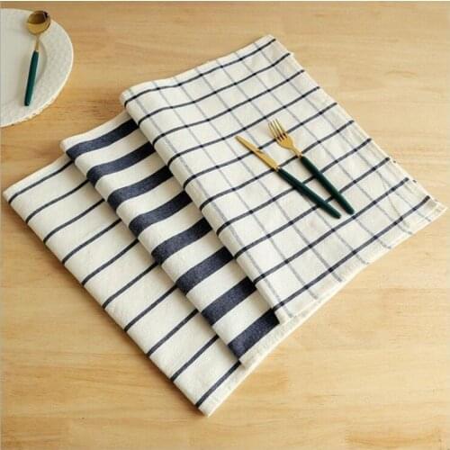 Classic grids and strips Table Napkin 40x60cm Cotton linen Towels Dining Table Mats Cotton Place Mats home textile H311