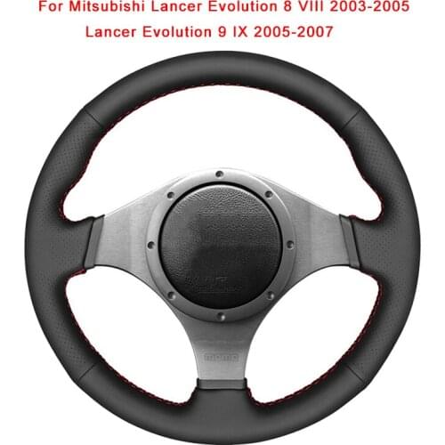 DIY Car Steering Wheel Cover For Mitsubishi Lancer Evolution 8 VIII Lancer Evolution 9 IX Leather Braid For Auto Steering Wheel