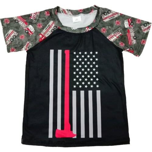 Boy Summer Outfits Boutique kids Clothing Milk Silk Car Design Round Neck Short Sleeve Casual Black T-shirt