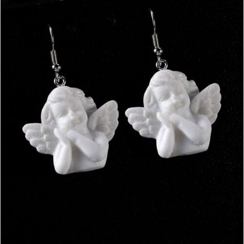 Fashion Cute Cupid Angel Pendant Drop Earring Vintage Angel Drop Earrings Punk Jewelry For Cool Women Girl Friendship Gifts