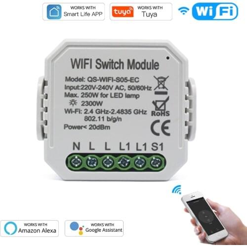 Tuya Wifi Power Meter Switch Module Concealed Wireless Relay Switch Consumption Monitor Measurement For GoogleHome Amazon Alexa