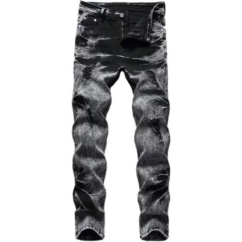 Young Mens Jeans Slim Elastic Jeans Homme Fashion Causal Plus Size 42 Skinny Jeans Men