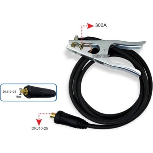 300A Welding Ground Wire Clamp Clip Set For Mig Tig ARC Welder Machine 2.0M Cable 10-25 Plug Professional