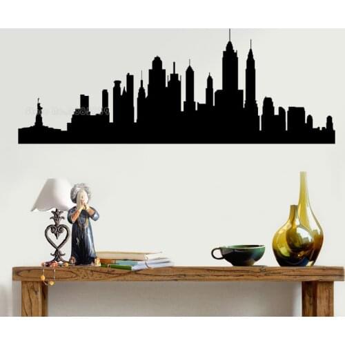 New York City Silhouette Vinyl Wall Stickers Kids Rooms House Decoration Accessories Wall Decals Sticker Mural Muraux LL2568