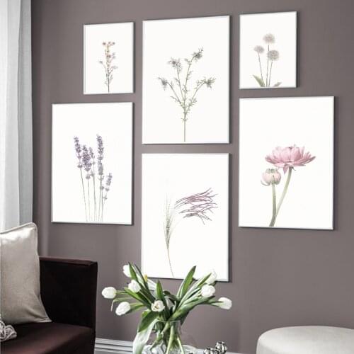 Nordic Style Leaves and Flowers Posters Botanical Canvas Painting Farmhouse Wall Art Pictures for Living Room Home Decoration