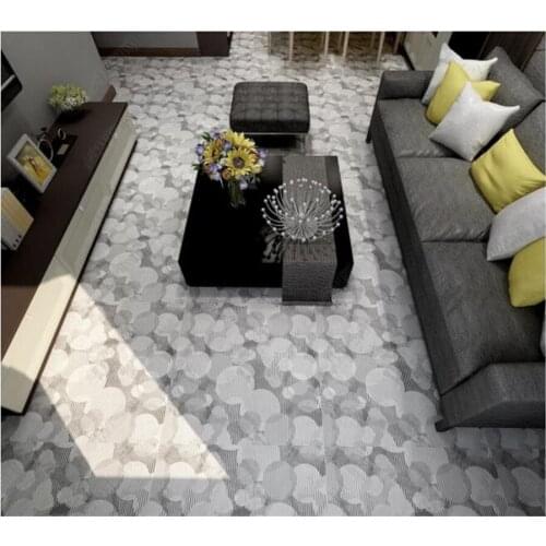 PVC gray geometric cement brick antique brick non-slip waterproof self-adhesive 3D floor sticker tiles bathroom 3D wallpaper