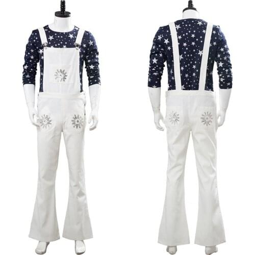 Rocketman Elton John Cosplay Costume Jumpsuit Outfit Uniform Elton John Boots Shoes Halloween Carnival Costumes