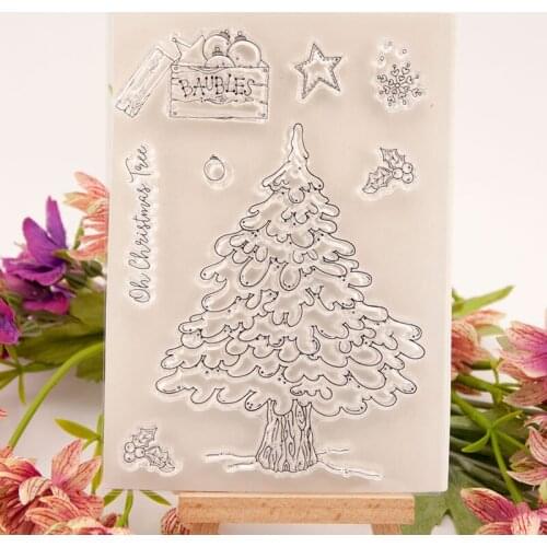 Christmas Tree Clear Stamp Transparent Stamps Craft Stamps Seal for DIY Scrapbooking Decoration Card Tools
