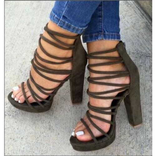 Gladiator Style Summer Sandals For Women Ankle Strap Heels Formal Dress Sandals High Heel Platform Shoes Sapatos Feminino