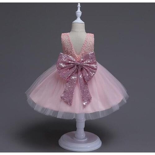 Girls Bling Dress Kids Clothing 2017 Summer Lace Tutu Dress Fashion Bow Vest Princess Dress free shipping