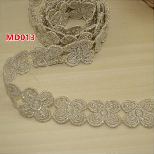 Width 3cm Golden thread gGold beige guipure Lucky grass Lace ribbon DIY crochet lace Trims garment accessories MD013