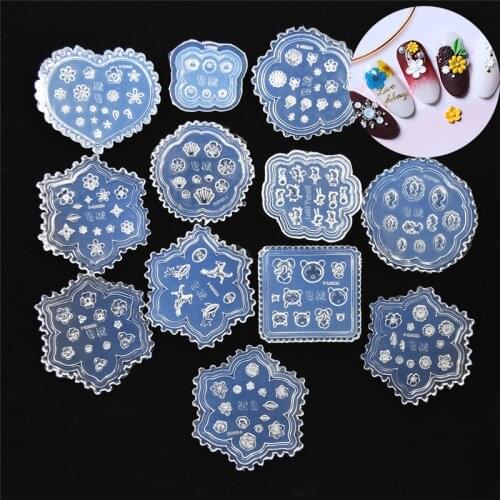 Silicone Mold tiny beads flower pig bear leaf shell dolphin beauty nail art Resin Silicone Mould tool UV epoxy resin silicone