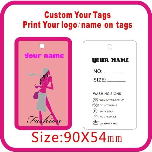 Custom girl cloth tags ,print your logo on tags 300gsm Paper Wholesale 500PCS