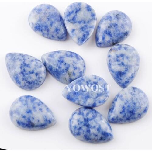 10Pcs 18x25mm Sodalite Natural Stone Cabochon Beads CAB No Hole For DIY Handcrafted Reiki Jewelry Women Earrings Bracelet QU3223