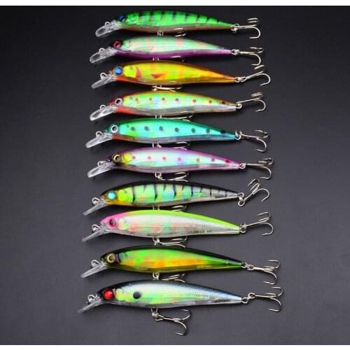 10Pcs/Lot Minnow Fishing Lure Carp Fishing Lures Treble Hook Isca Artificial Hard Bait Fish Bait Carp Fishing Tackle