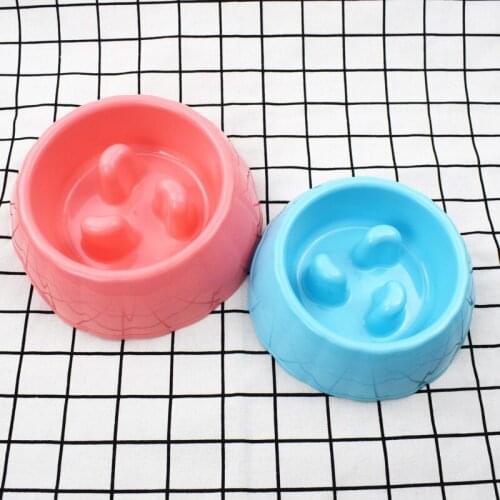 18*6 Round Slow Food Bowl Double Bowl High-Grade Non-Slip Food Bowl New Environmental Plastic Dog Bowl Bowl