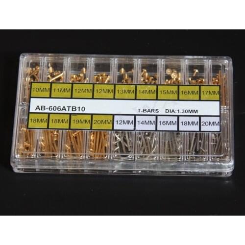 Free Shipping 180pcs Silver& Gold Screw Type T-Bar Lugs 1.30mm Diameter