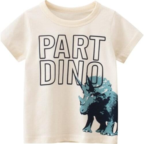 2-9Years Summer Children T-shirts Kids Clothes Boys Short Sleeve Tops cartoon dino Baby Tees Kid Cotton T Shirt Outfits