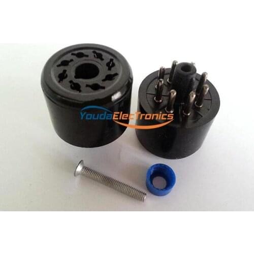 2pcs Silver plated 8Pin Bakelite Vacuum Tube Socket Saver for EL34 6SN7 KT88 5AR4 5U4G KT66