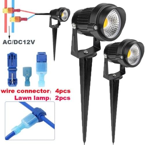 2pcs LED Lawn Light Lamp COB 220V 12V Waterproof Garden Decoration Landscape Lawn Lamp Path Lighting Outdoor Spotlight Spot Bulb