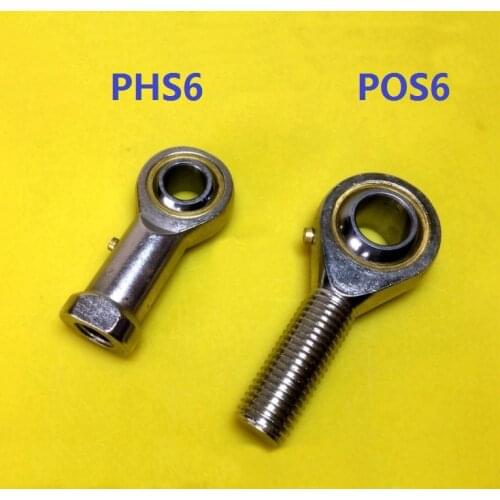 20pcs PHS6 POS6 6mm Rod Ends Bearings Fish Eye Rod End Joint Bearing