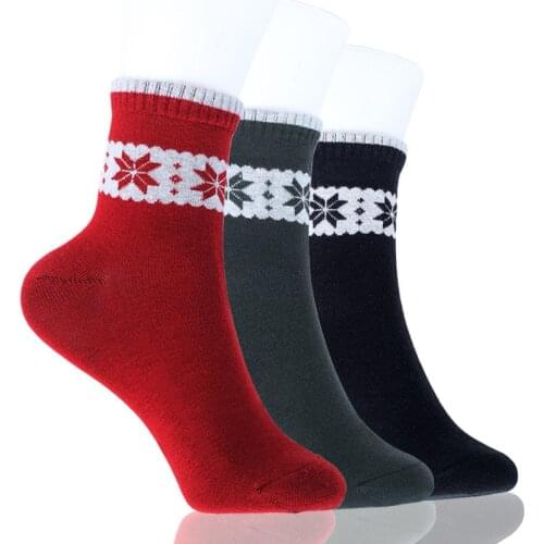 3Pairs/Lot Wool Socks Hosiery Thickening Warm Hosiery Ladies Sport Socks Autumn And Winter Casual Knitted Cotton Hosiery