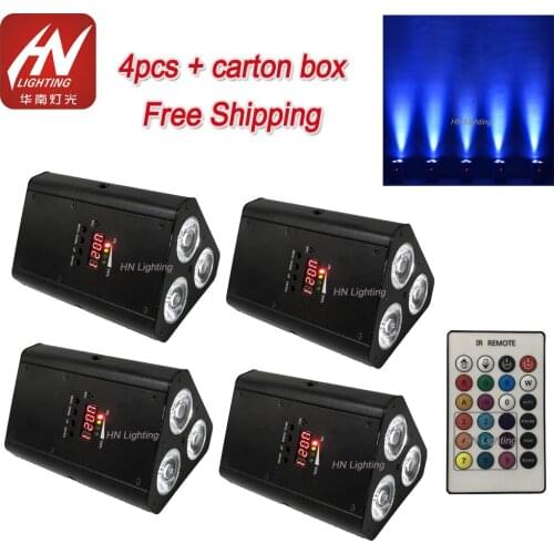 4pcs DJ Wedge 3*18w RGBWA UV LED DMX Truss Uplight Wash Stage Light for weddings