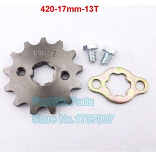420 13 Tooth 17mm ID Front Engine Sprocket For 50cc 70cc 90cc 110cc With Retainer Plate Locker Motorcycle Dirt Bike ATV Parts