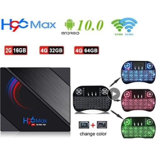 5pcs H96 MAX H616 Android 10 TV Box optional air mouse 2.4g&5g wifi bt4.0 4K 1080P HD Media Player VS A95X R5 X96 MATE X96Q
