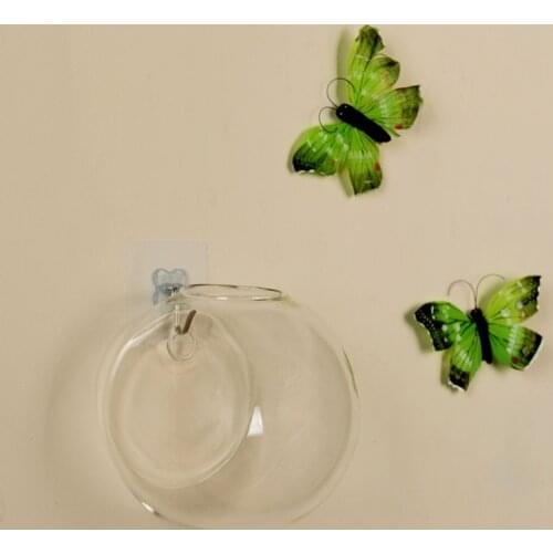 8cm/12cm Glass Vase Wall Hanging Hydroponic Terrarium Fish Tanks Potted Plant Flower Pot Drop Ship