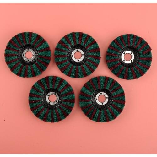 5pcs 100mm 4" Scouring Pad Flap Polishing Wheel Abrasive Buffing Disc 150 & 240 Grit For Angle Grinder Metal Finishing