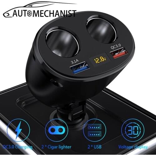 Dual USB Car Charger QC3.0 Fast Charging Adapter For Car Cigarette Lighter Charger Accessories For All Smart Phones