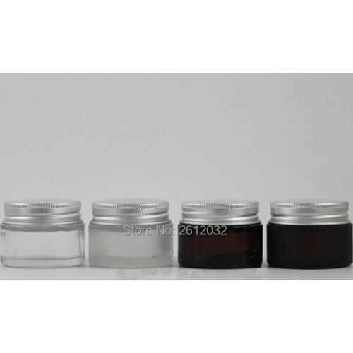 30g frosted clear glass jars, 30ml amber cream jars, skin care cream bottles, 1 fl oz glass cosmetic containers F20173671