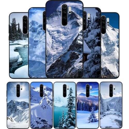 Snowy Mountain black Silicone Phone Case For Redmi note 8 7 Pro S 8T for redmi 9 7A Cover