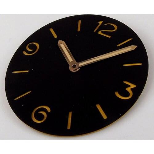 38.5mm Watch Dial Spare Parts Fit For ETA 6497 6498 ST 3600 3620 Hand Winding Movement Metal Material Black