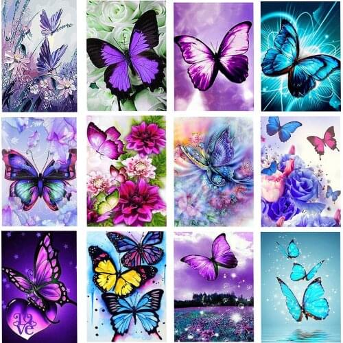Diy Diamond Painting 5D Mosaic Cross Stitch Butterfly Diamond Embroidery Kit Family Fashion and Beauty Home Decoration Painting