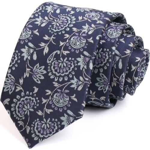 New Design Mens Fashion Formal 7CM Neck Ties High Quality Retro Navy Blue Tie For Men Business Suit Work Necktie With Gift Box