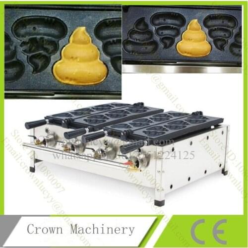 LPG Gas Korea Style Poo Yaki Machine Poo Shape Waffle Maker Machine; Defecate cake machine