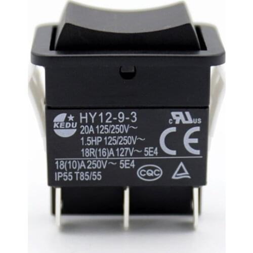 HY12-9-3 6 Pins Momentary Push Button On Off On Rocker Switch Pushbutton Switches for Electric Power Tools 125/250V 18/20A