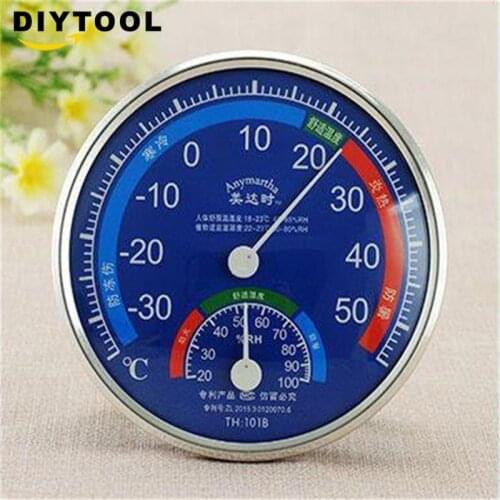Humidity Thermometer Desk Meter Round Clock-shaped Indoor Outdoor Hygrometer Humidity Mini Stand Temperature Meters Gauge